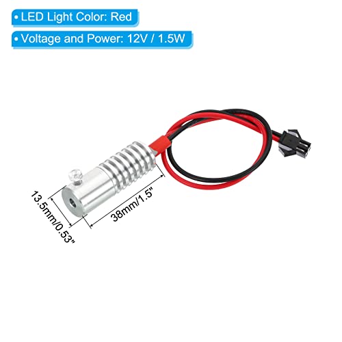 Image of PATIKIL 3mm 3.0m PMMA Side Glow Fiber Optic Cable Kit, with LED Aluminum Illuminator 12V 1.5W Guide Light Source Decoration for Home DIY Lighting, Red