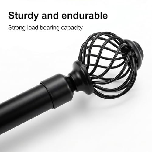 Tringle à rideaux télescopique extensible en fer robuste avec embouts - 6