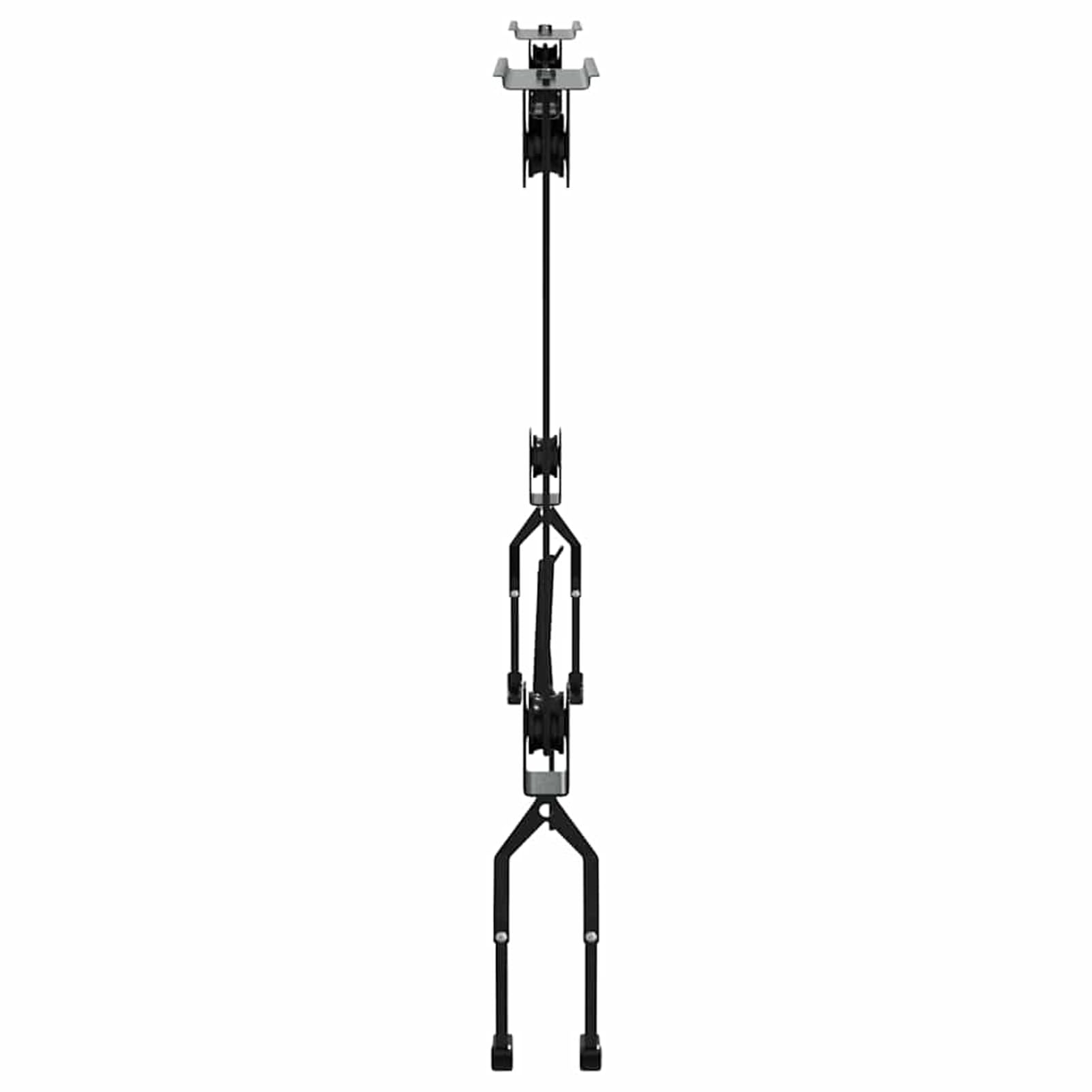 Fahrradlift Deckenlift Fahrradheber Schwarz Stahl 20 kg Belastbarkeit für Garage Keller Fahrrad E-Bike Kajak Leiter Aufbewahrung 156339