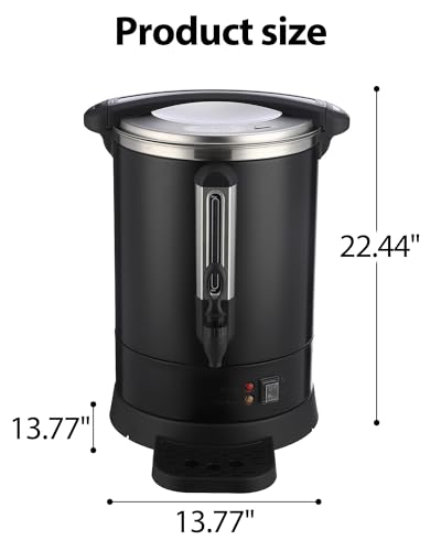 Image of Garvee Commercial Coffee Urn,100 Cup-14 L,Hot Water Dispenser with Percolator, Stainless Steer Hot Beverage, Easy Two Way Dispenser,Black