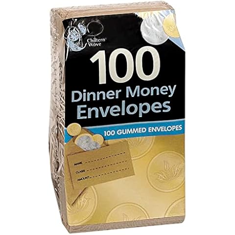 Chiltern Wove ss612 Dinner Money ENVELOPES 100PK,Brown Cover