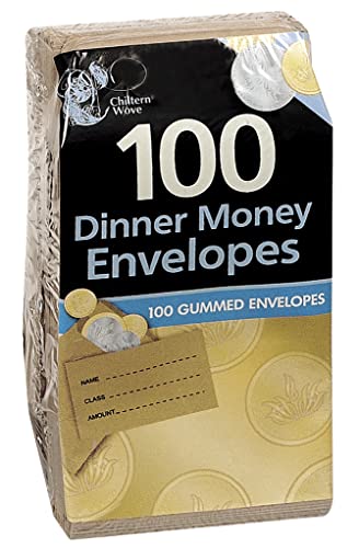 Chiltern Wove ss612 Dinner Money ENVELOPES 100PK,Brown