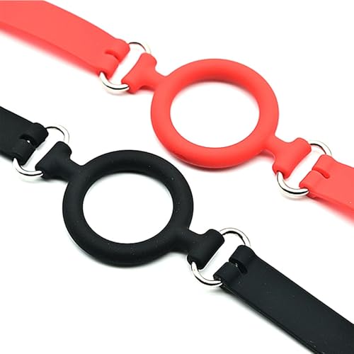 Image of Leather Restraints Ball Mouth Plug Open Mouth Gag O-Ring Gag Restraints, Adjustable Strap Bondage Harness Restraints for Adult Bondage Restraints Sex Play-Pink (BO7)