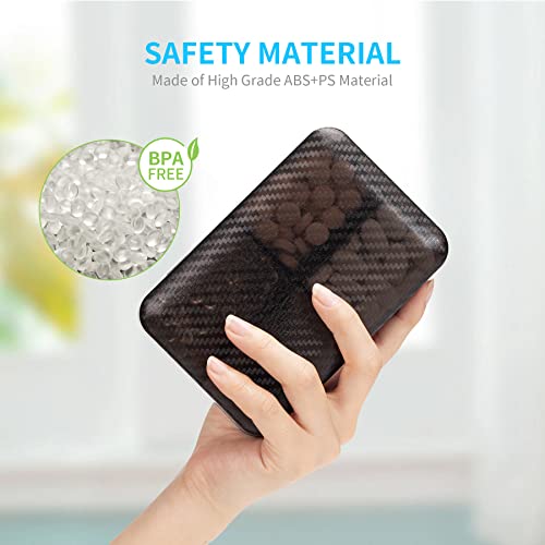 Restree Daily Pill Organizer, Weekly Pill Box, Portable Pill Dispenser, Large Travel Pill Case For Vitamin, Medicine, Fish Oil/Supplements Flip Design 8 Compartments (Black) #TOP5