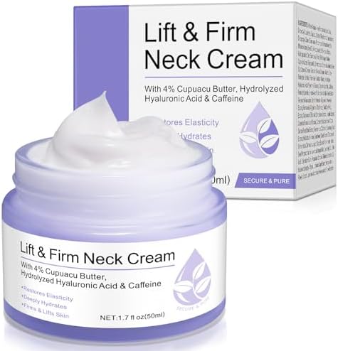 Neck Firming Cream, Moisturizing Neck Cream for Tightening & Fine Lines, Neck Cream for Smoothing & Hydrating 1.7 Oz