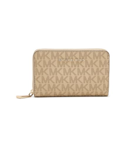 Image of Michael Kors, Womens, Jet Set Small Zip Around Card Case, Khaki, One Size