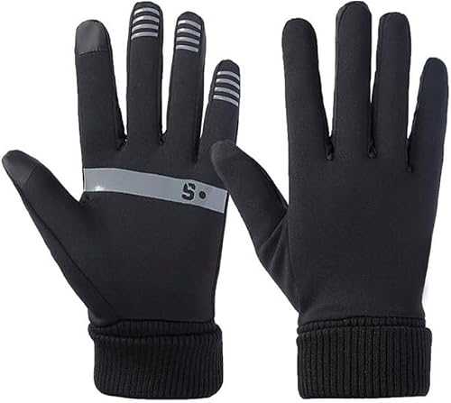 Running Gloves Touch Screen Black Stripe