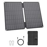 ZOUPW 18W Portable Solar Panel, Foldable Solar Panel Charger with 5V USB-A and USB-C Ports,IP67 Waterproof 23.5% High Efficiency ETFE Compatible with Phones Tablets for Hiking Camping Backpacking