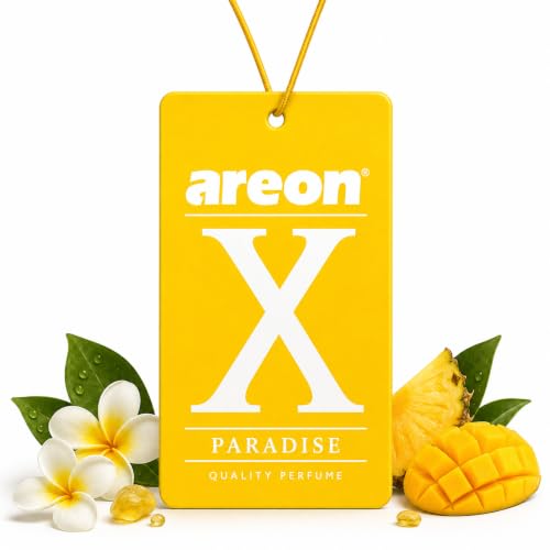 Image of AREON X Paradise Yellow Fresh Paper Hanging Car Air Freshener - Pack of 12
