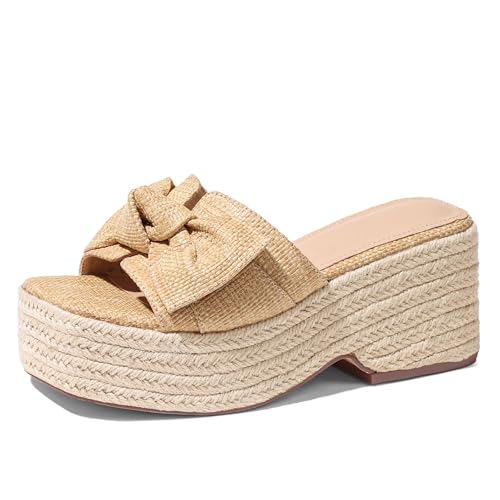 Image of Erocalli Women's Espadrilles Platform Sandals Wedges Slides Sandals Open Toe Fashion Summer Outdoor Beach Sandals