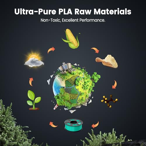 Image of SUNLU 5KG Large Spool PLA Filament, PLA 3D Printer Filament 1.75mm, Big Roll PLA Filament, 5KG Spool (11lbs), PLA Black