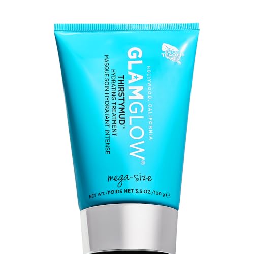 Glamglow THIRSTYMUD Hydrating Treatment Face Mask | 24-Hours Soothing Hydration for Dry Skin, Uneven Textured Skin | Hyaluronic Acid, 3.5 Ounce