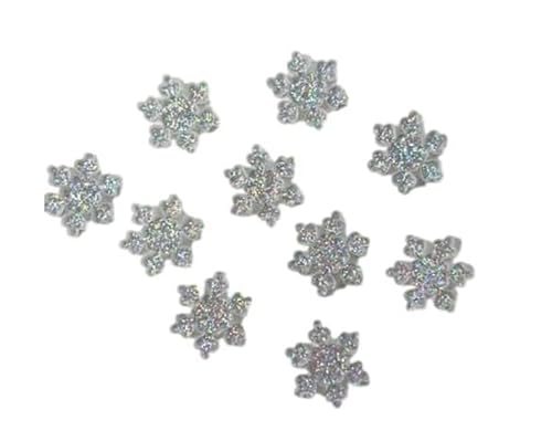 Syntego Ab 10Pcs Sparkly Resin Mini Snowflake Embellishments For Crafting, Occasions And Christmas