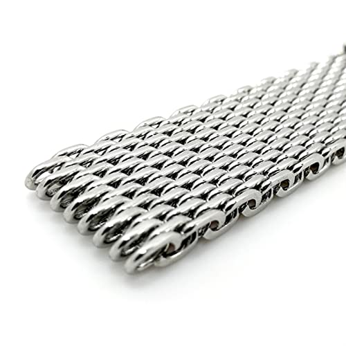 Malla de tiburón milanesa transpirable de acero inoxidable 20mm para reloj 5
