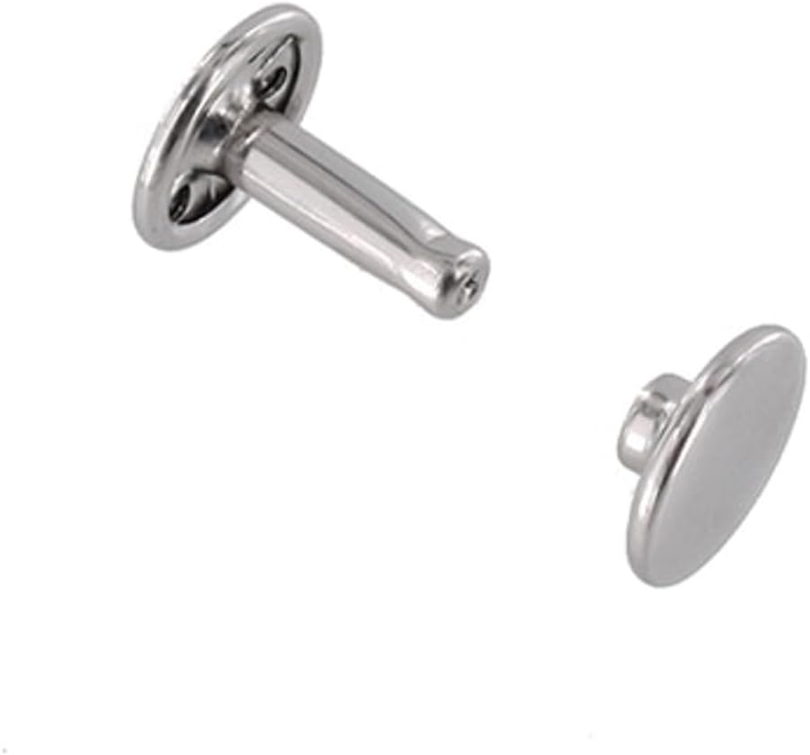 Double Cap Rivet, Nickel Plate, Solid Brass-LL (100 Sets per Bag), Multiple Sizes