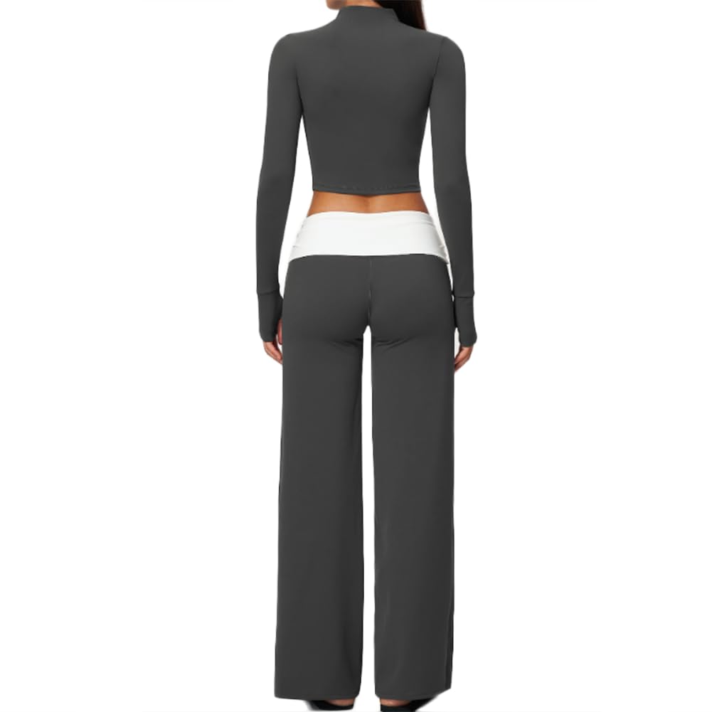Giacca corta con zip collo alto, reggiseno sport e pantaloni