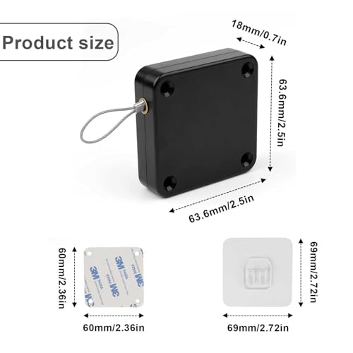 WJUAN Türschließer, Automatische Türschliesser, 1200N Zugfestigkeit, Automatische Türschließer, Mit Kordelzug, Einfache Installation(Kabellänge 1,2 m, Durchmesser 1,2 mm)