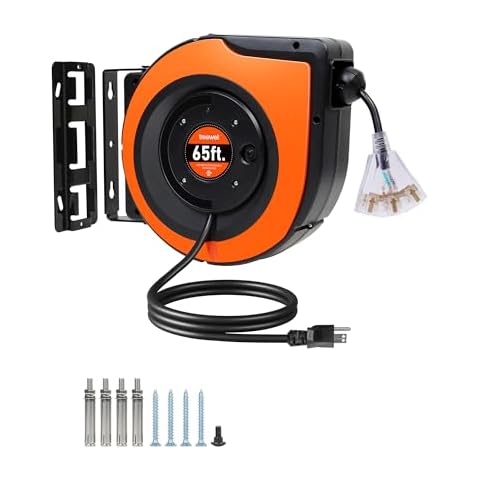 TREEWELL 65FT Retractable Extension Cord Reel Cover