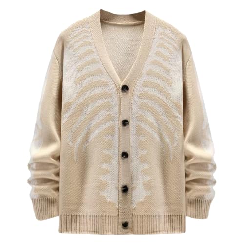 Generisch Chaqueta de punto unisex para Halloween, con diseño de marquetería, b, 3XL