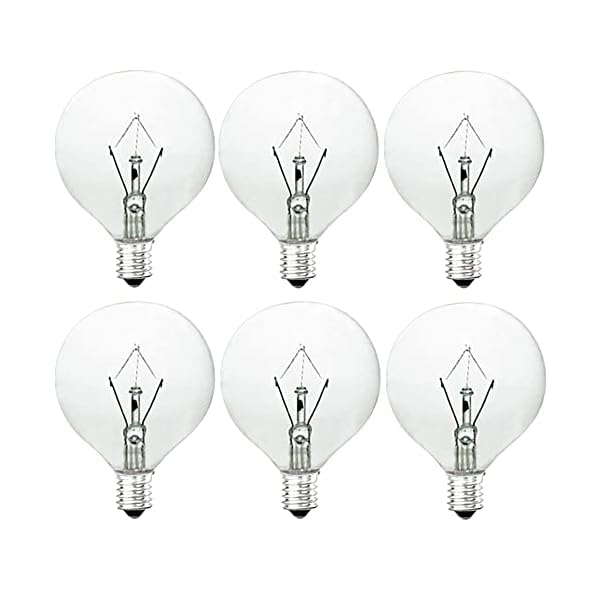25 Watt Wax Warmer Bulbs,Bulb for Full Size Scentsy Warmer&Candle Wax Melt Warmer,E12 Base Scentsy Bulb,Warm White Wax Bulb,Dimmable ,Extra Long Life,Enough Hot Melt Wax,6 Pack