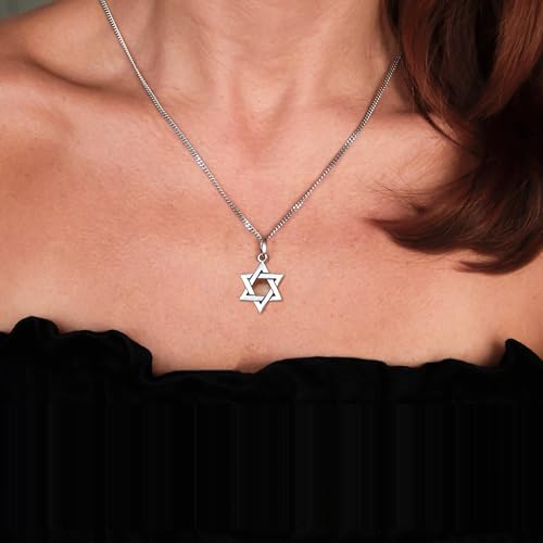 925 Sterling Silver Jewish Star of David Necklace - Interlocking Magen David Pendant - Handmade Jewelry for Men Women - Estrella de David - Religious Judaica Amulet4
