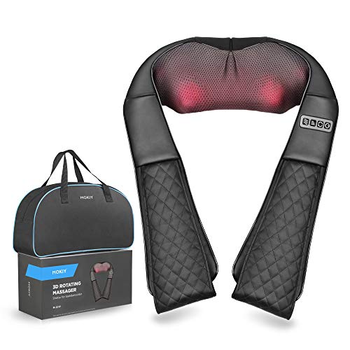 Mokiy Neck and Back Massager with Soothing Heat, Electric Deep Shiatsu Massager for Back and Shoulder 3D Kneading Body Massage for Women and Men