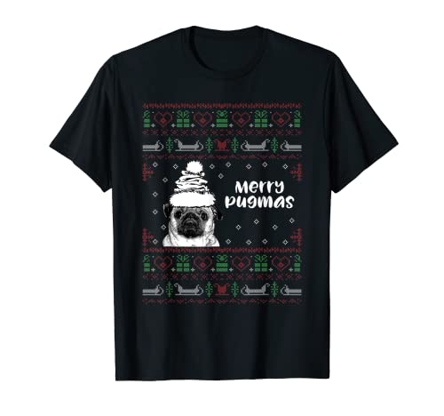 Merry Pugmas Christmas Shirt Pug Dog Animal Tee Holiday 2 T-Shirt
