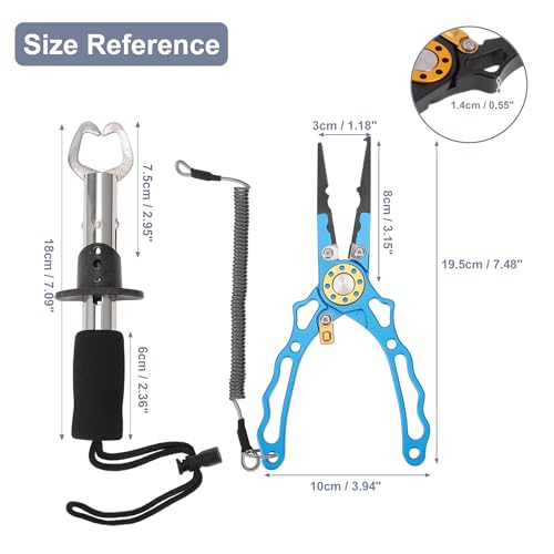 CAPASTEC Alicate de pesca, removedor de anzol com trava de segurança, alicate de pesca para água sal