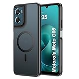 Rojeuinn Hülle für Motorola Moto G06 Schutzhülle, Hochwertige PC-Schutzhülle mit magnetischer Saugfunktion, Komfortable & weiche Haptik, Anti-Drop, Stoßfest, Anti-Fingerabdruck-Schwarz
