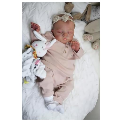 Pinky Reborn Baby Dolls Sleeping Girl 19 inch 48 cm Reborn Doll with Painted Hair Soft Cloth Body Magnetic Pacifier Birthday Gifts Toys