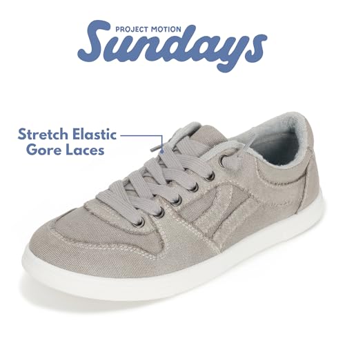 Image of Sundays Canvas Sneakers Women - Memory Foam Insole with Breathable Canvas Shoes for Women Footwear - Non-Slip with Lightweight and Comfortable Womens Sneakers