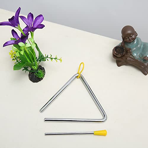 Image of 5 Inch Musical Steel Triangle Percussion Instrument With Striker