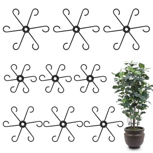 Humtudeit Soporte para plantas, 9 unidades, soporte para plantas de interior redondo, soporte para flores, soporte para plantas, 3 tamaños, soporte para plantas, flores, tomates, hortensias