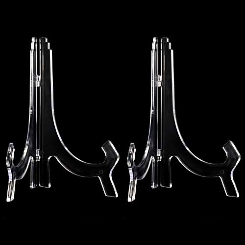 2 Pieces, 9.8 Inches Clear Acrylic Easels Display Stands/Plate Stands For Display Photos Holder Picture Frames Or Other Items At Weddings, Birthdays, Home Decoration, Tables #TOP1