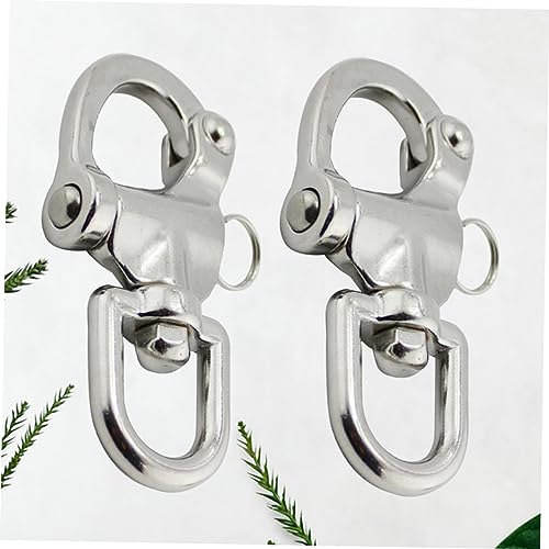 INOOMP 2 Peças Fivela De Liberação Rápida De Aço Inoxidável Manilha De Pressão Manilha De Corrente M