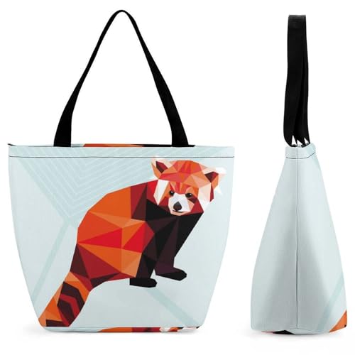 Sac à main femme raton laveur rouge grand format pour le shopping et voyage