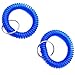 Veronica Pack of 50 Flexible Stretchable Clear Color Plastic Spring Spiral Wrist Coil Band Key Chain Ring Tag for Sport Yoga Sauna Pool Office School (Navy Blue)