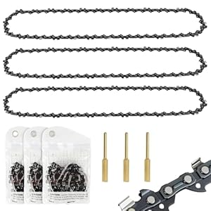 3 x Chaîne de tronçonneuse 35 cm 3/8" LP 52 maillons 1,1 mm - Chaîne de rechange 14 pouces pour tronçonneuse sans fil, compatible Makita DUC353, Einhell GP-LC 36/35 Li, Bosch, Husqvarna, Oregon