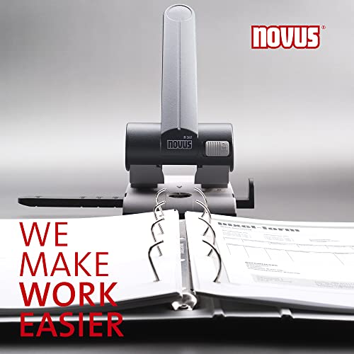Novus B 265 Locher (Registraturlocher für das Büro, Metall, Stanzleistung) 65 Blatt, lichtgrau/schwarz