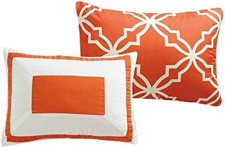 KingLinen 12 Piece Bernard Orange Comforter Set with Sheets Full