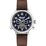 Lifetime Warranty Ingersoll The Muse Automatic Men\'s Watch with Blue Dial and Brown Leather Strap I09503B