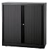 Produktbild Bisley Euro Rollladenschrank | 2 Fachböden | 2,5 Ordnerhöhen | HxBxT 1030 x 1000 x 430 mm | Schwarz | ET410102S5633 - Aktenschrank Aktenschränke Büroschrank Büroschränke Materialschrank Materialschränke Stahlbüroschrank Stahlbüroschränke Stahlschrank