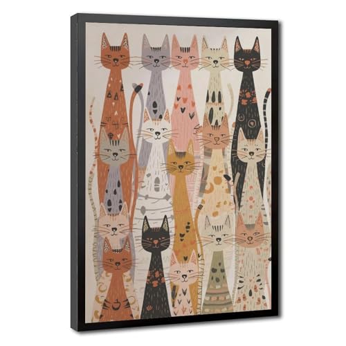 Décoration murale chat mignon sur toile pour réchauffer l'ambiance du salon