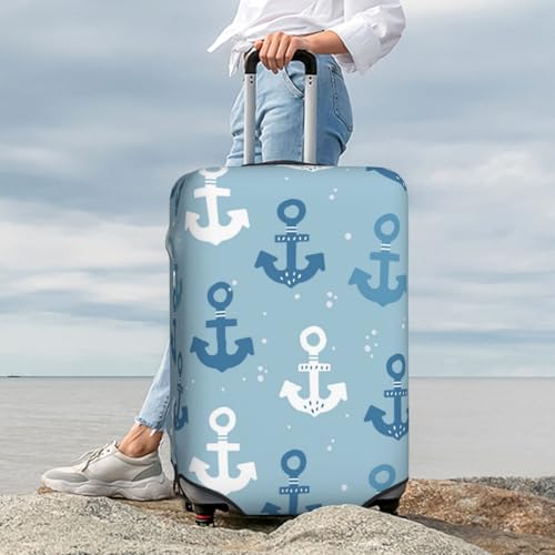 Cute anchor blue Travel Luggage Covers - Elasticity Suitcase Covers Protector for Luggage 18-32 Inch 7