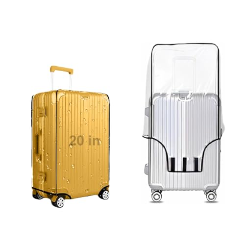 Image of JD FRESH 20 inch Trolley Bag Cover /Suitcase Bag Cover /Waterproof Dustproof Luggage Covers /Zippered Clear PVC Suitcase Covers Protectors (Set of 1)