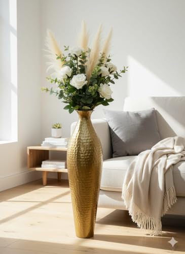 Image of 24 inches Metal Flower Vase for Home Decor Office Living Room Corner Decoration.