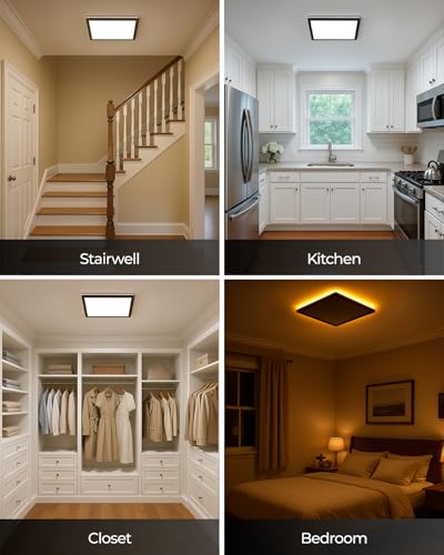Image of BLNAN LED Flat Ceiling Light, 18 W Ceiling Light with 2000 K Night Light, 1800 lm, Warm Neutral, Cold White, 3000 K / 4000 K / 5000 K, Panel for Hallway, Bedroom, Kitchen, Balcony, Basement, Office