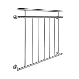 Vertikale Streben:Ø 19 mm Wiltec Balkongeländer Edelstahl 90x100cm Französischer Balkon Stabgeländer