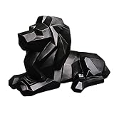 Semeid Geometric Lion Statue Animal Sculpture,Modern Art 13.9”Geometric Lion Statue,Lion Sculpture f