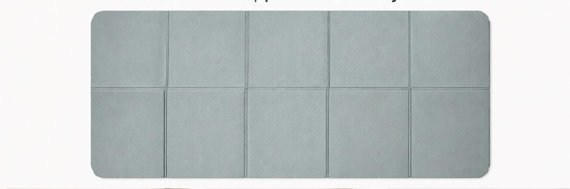 Foldable Yoga Mat for Home Workout, 10-Panel Exercise Mat with Textured Surface, Lightweight Portable Fitness Mat for Yoga, Stretching & Meditation, 183 × 61.5 × 0.5 cm, Grey-image-46